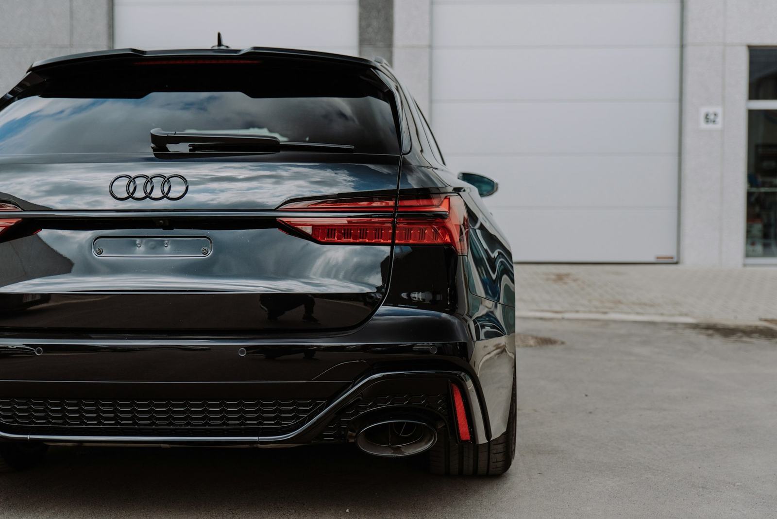 The rear of a tuned Audi estate